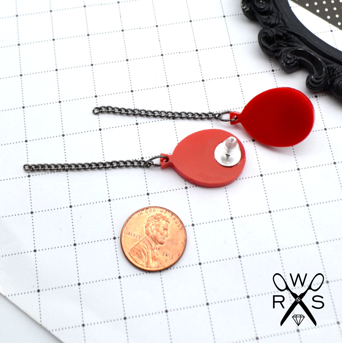 Red Party Balloon Dangles - Laser Cut Acrylic
