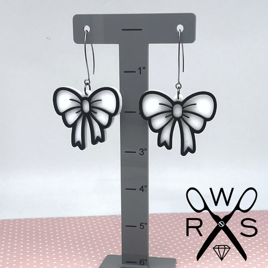 Party Bow Dangles in Black and White