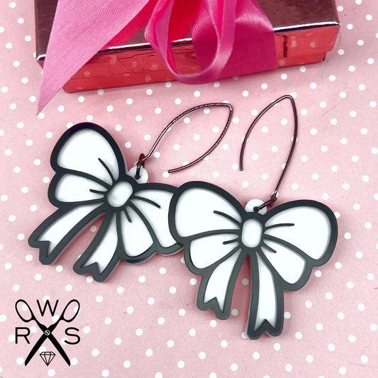 Party Bow Dangles in Black and White