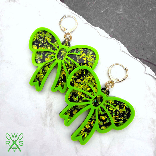 Party Bow Huggies in Green Foil