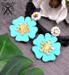 Perfect Poppy Earrings in Matte Turquoise - Laser Cut Acrylic