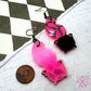 Pink Ghost Cauldron Dangles in Glow-in-the-Dark