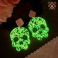 Pink Glow Skull Dangles