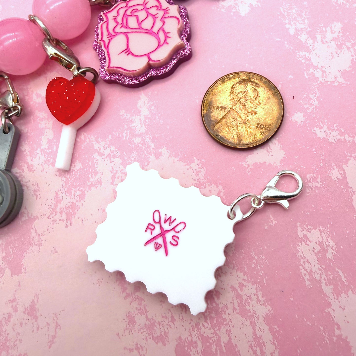 Postage Stamp Bestie Charm