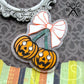 Pumpkin Cherries Brooch in Laser Cut Acrylic
