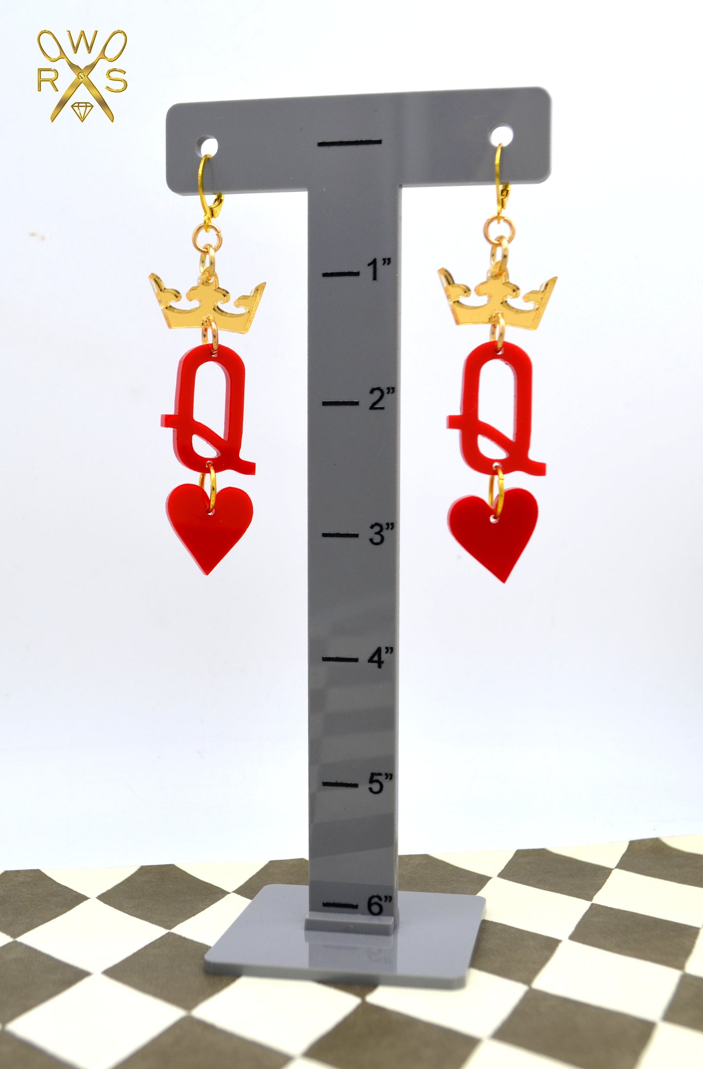 Queen of Hearts Dangles - Laser Cut Acrylic Earrings