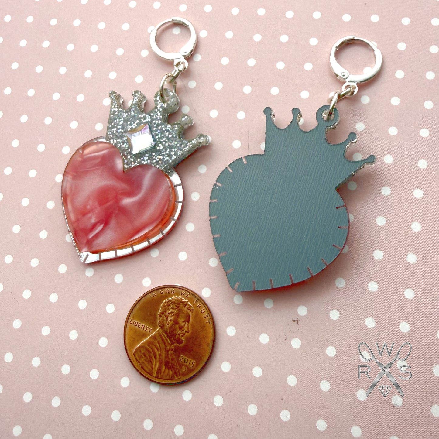 Queen of Hearts Huggies in Pink and Silver