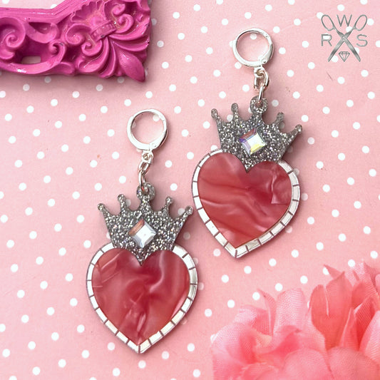 Queen of Hearts Huggies in Pink and Silver