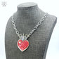 Queen of Hearts Necklace in Pink and Silver