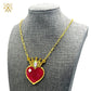 Queen of Hearts Necklace in Red and Gold