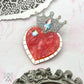 Queen of Hearts Pin in Pink and Silver