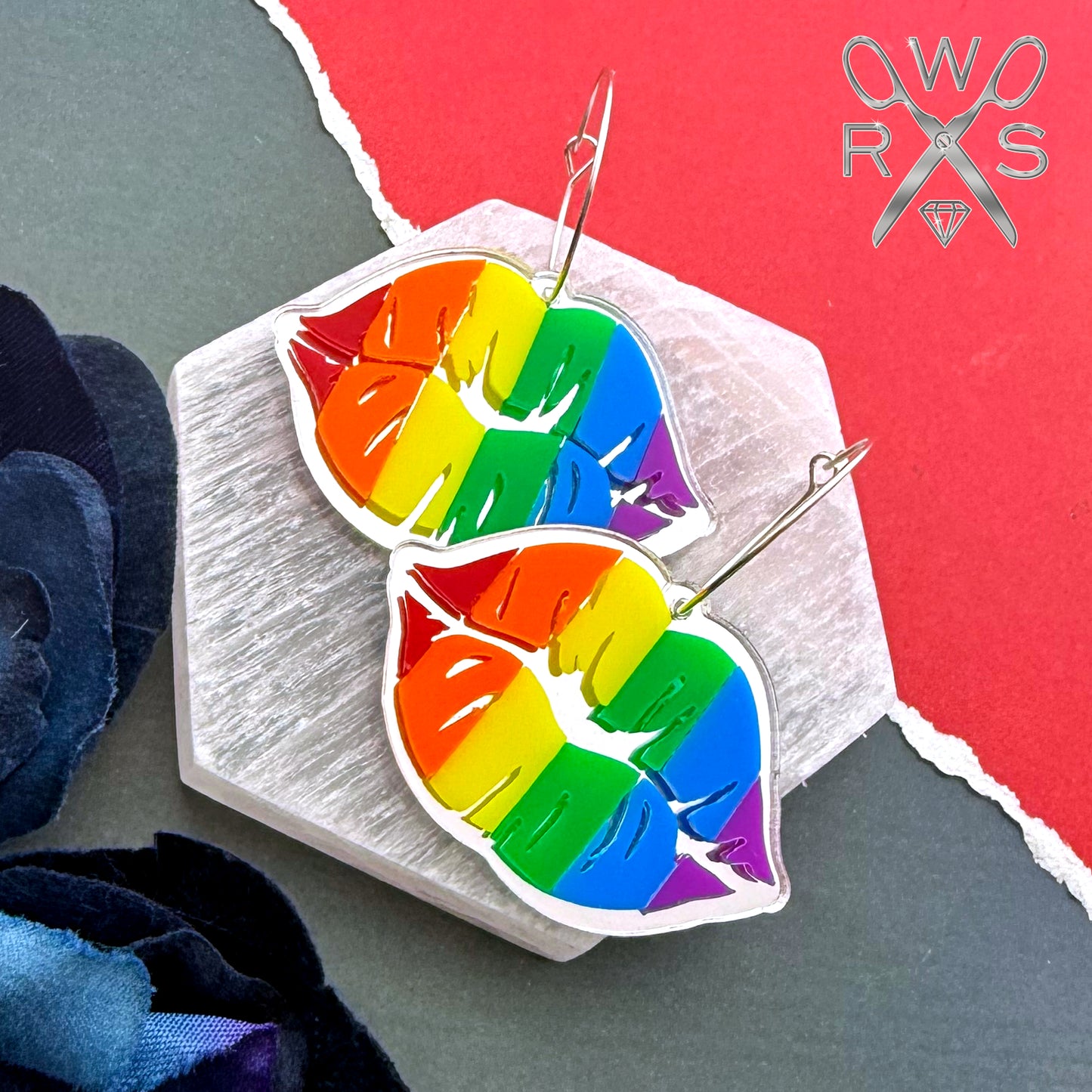 Rainbow Kiss Hoops