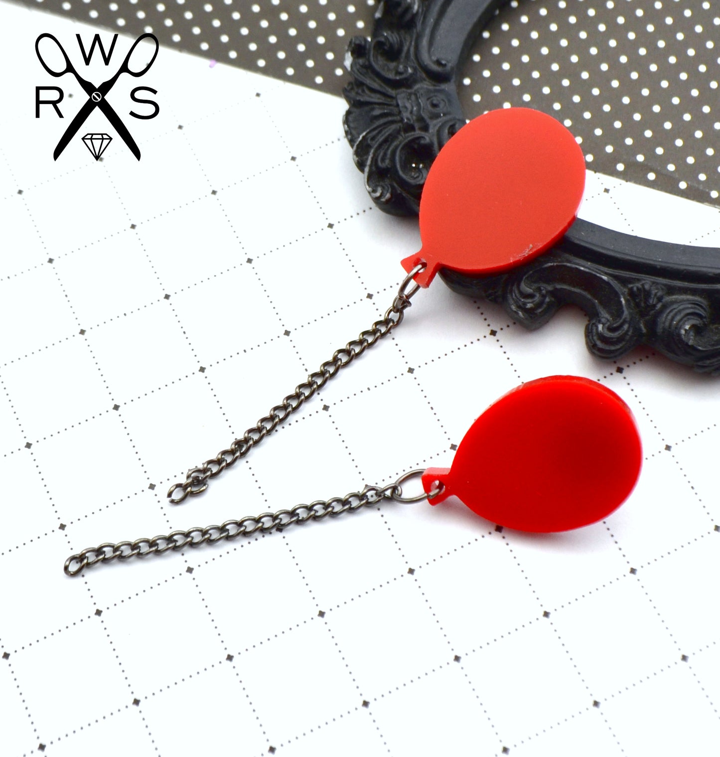 Red Party Balloon Dangles - Laser Cut Acrylic