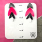 Rio Dangles in Black White and Hot Pink