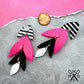 Rio Dangles in Black White and Hot Pink