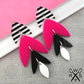 Rio Dangles in Black White and Hot Pink