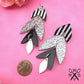 Rio Dangles in Stripes and Silver Glitter