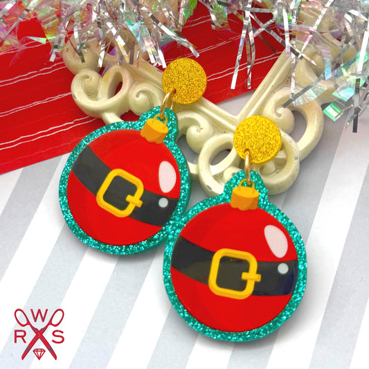 Santa Glitter Ornament Dangles