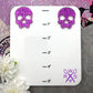 Skull Crush Statement Studs in Purple Glitter