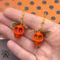 Skull Pumpkin Dangles