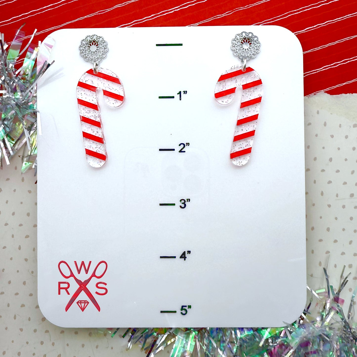 Glitter Candy Cane Dangles