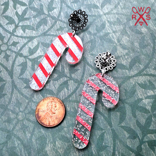 Glitter Candy Cane Dangles