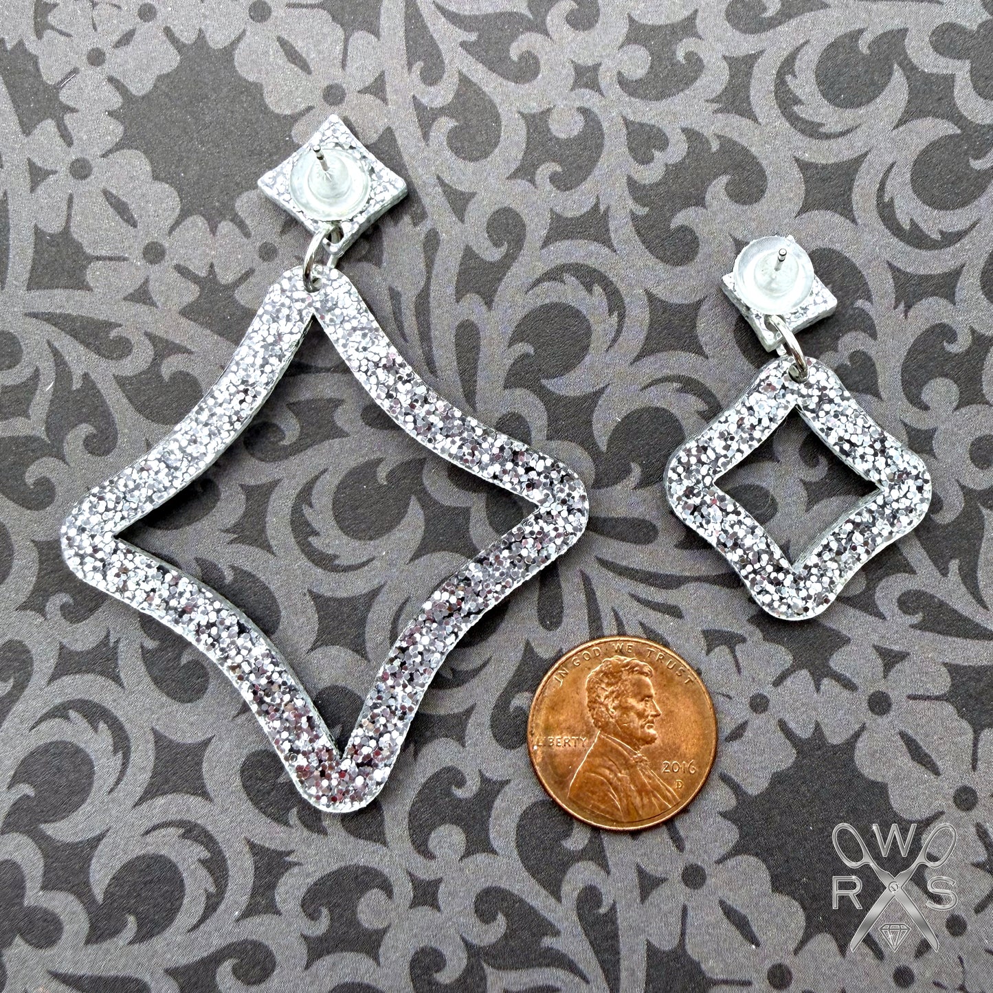 Sparkle Hoops Set in Silver Glitter