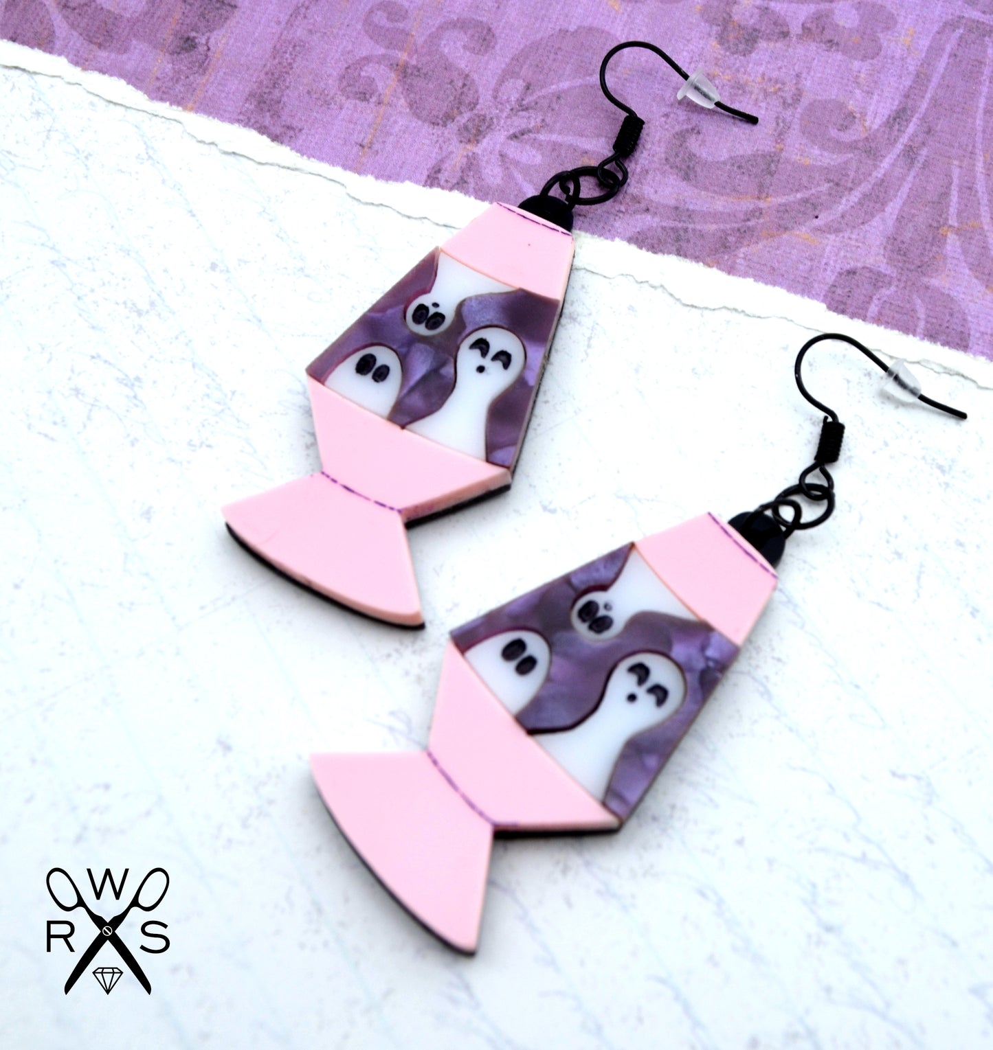 Spooky Lava Lamp Earrings in Pink - Laser Cut Acrylic Earrings
