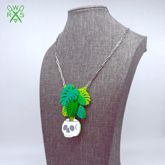 Spooky Plant Lady Necklace in Laser Cut Acrylic