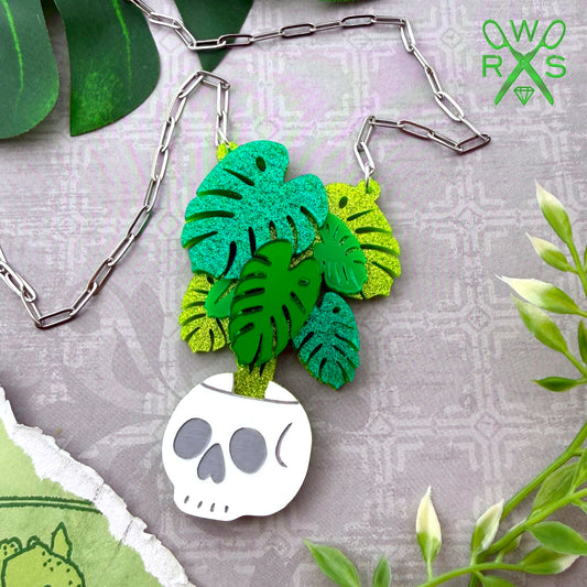 Spooky Plant Lady Necklace in Laser Cut Acrylic
