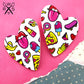 Heart Statement Studs in 90s Pattern