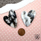 Heart Statement Studs in Black and White Swirl