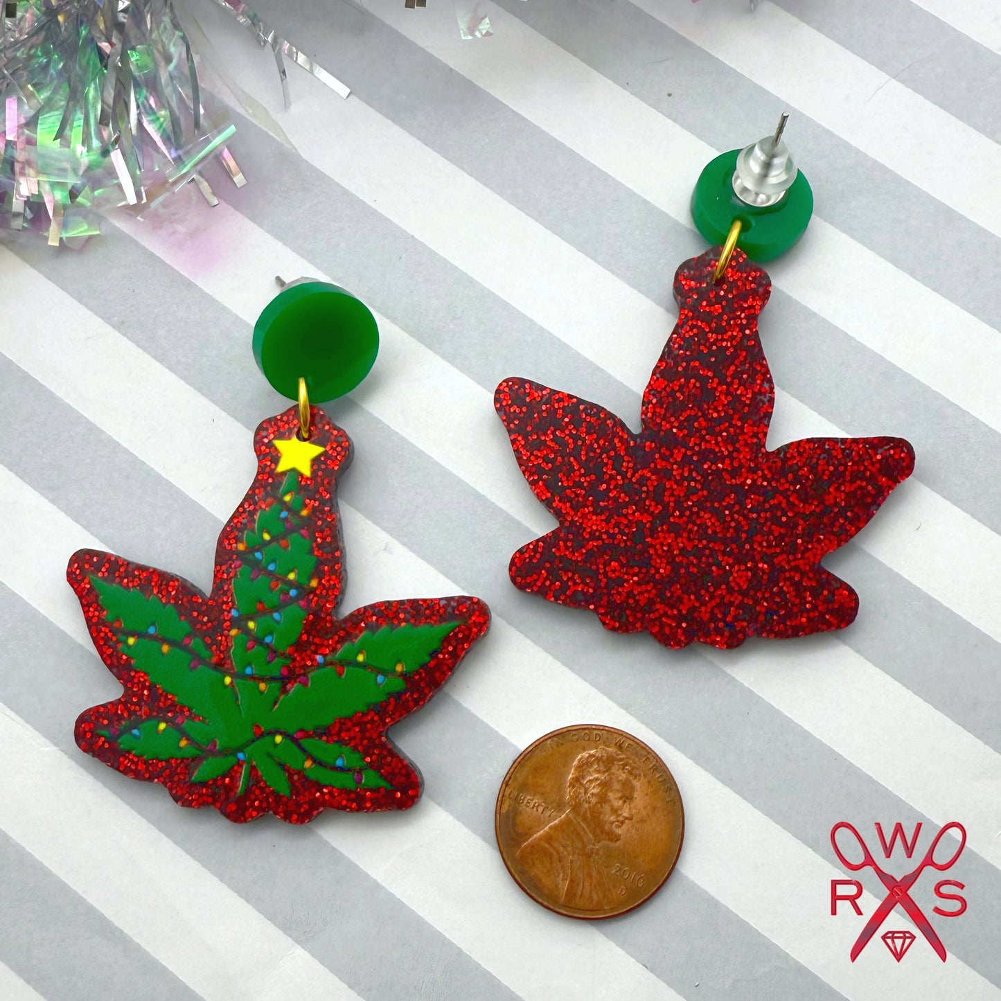 Stoner Christmas Glitter Dangles