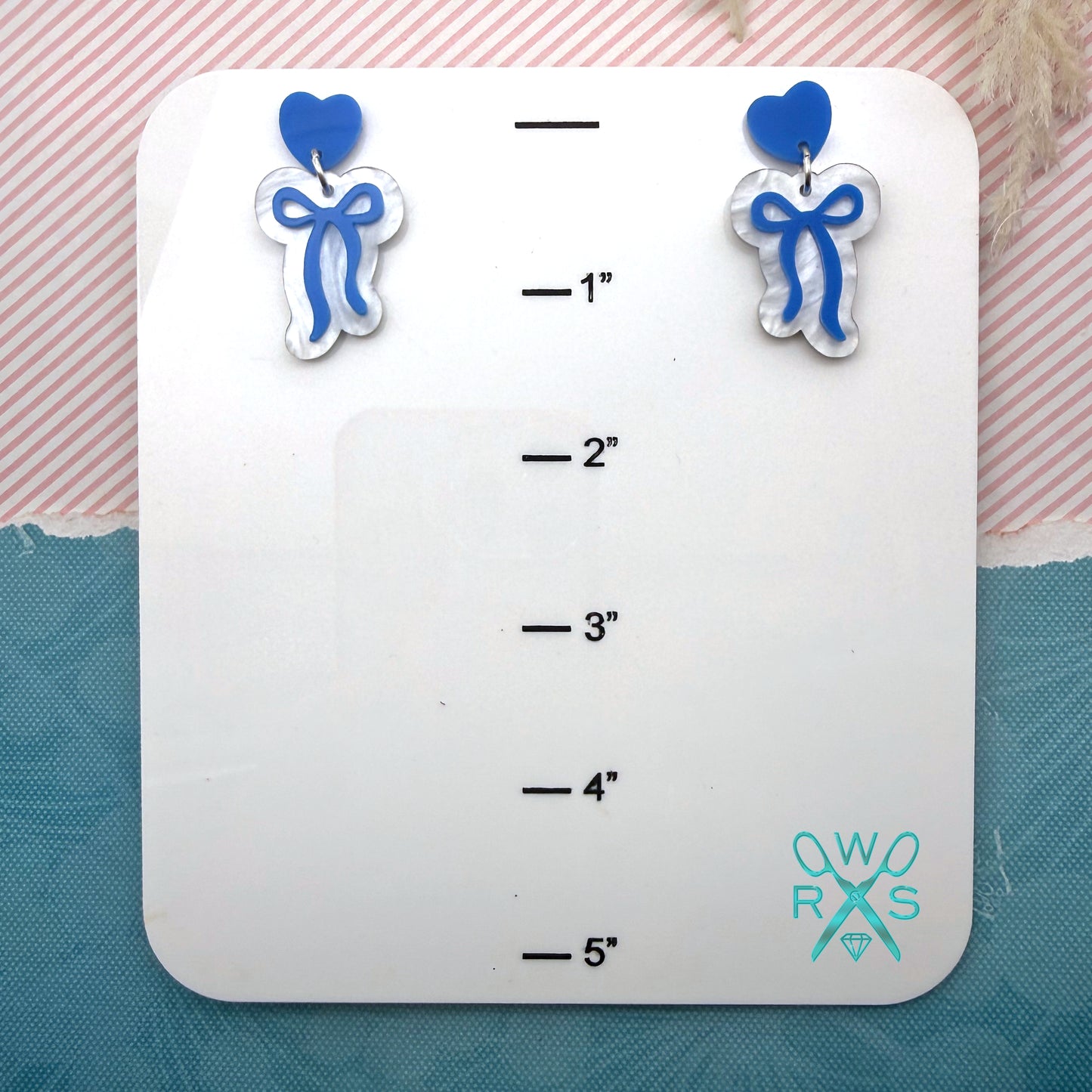 Sweet Baby Bow Dangles in Bright Blue