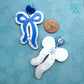Sweetheart Bow Dangles in Bright Blue