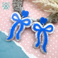 Sweetheart Bow Dangles in Bright Blue