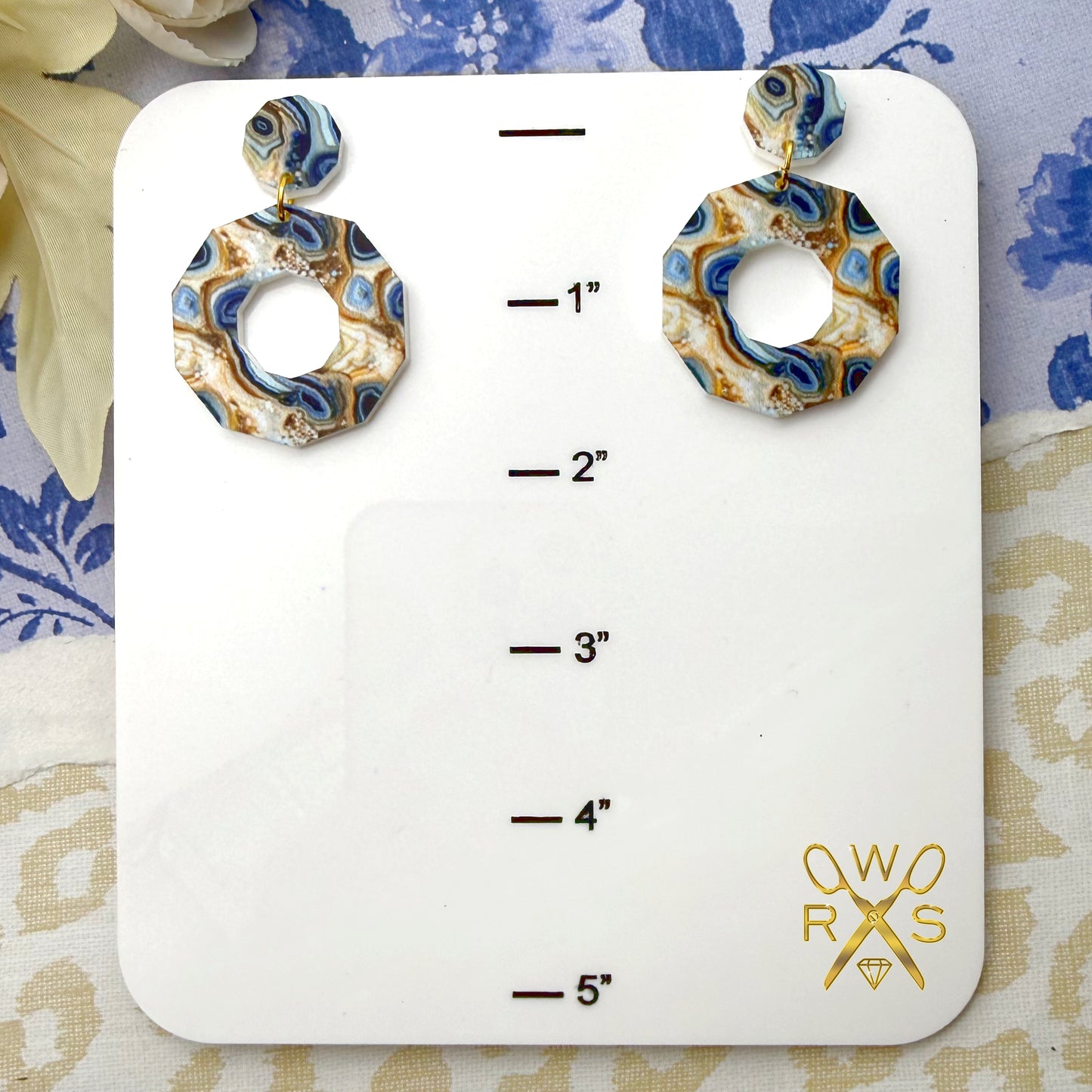 Tahiti Dangles in Geode Print