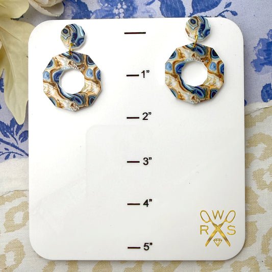 Tahiti Dangles in Geode Print