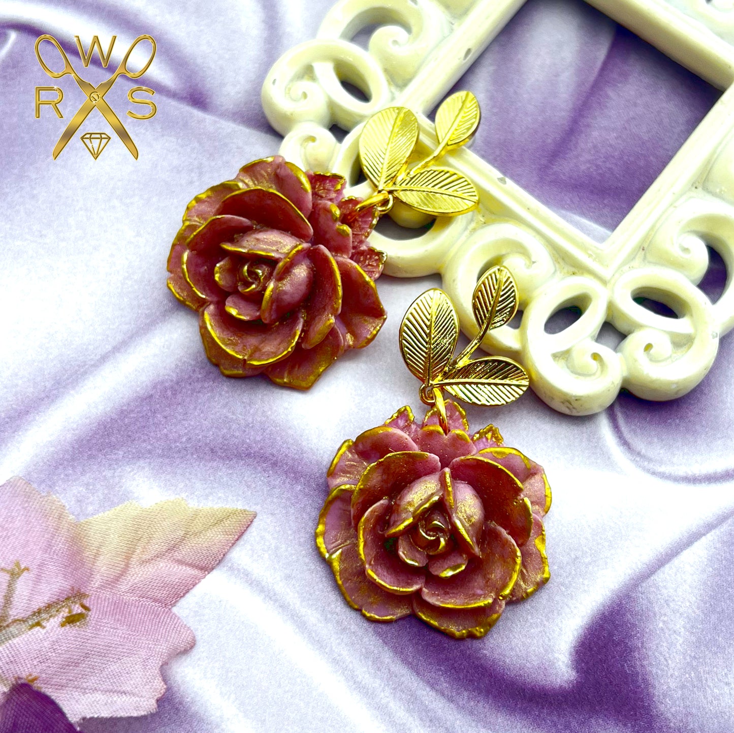 The Viscount Who Loved Me Victorian Rose Charm Earrings