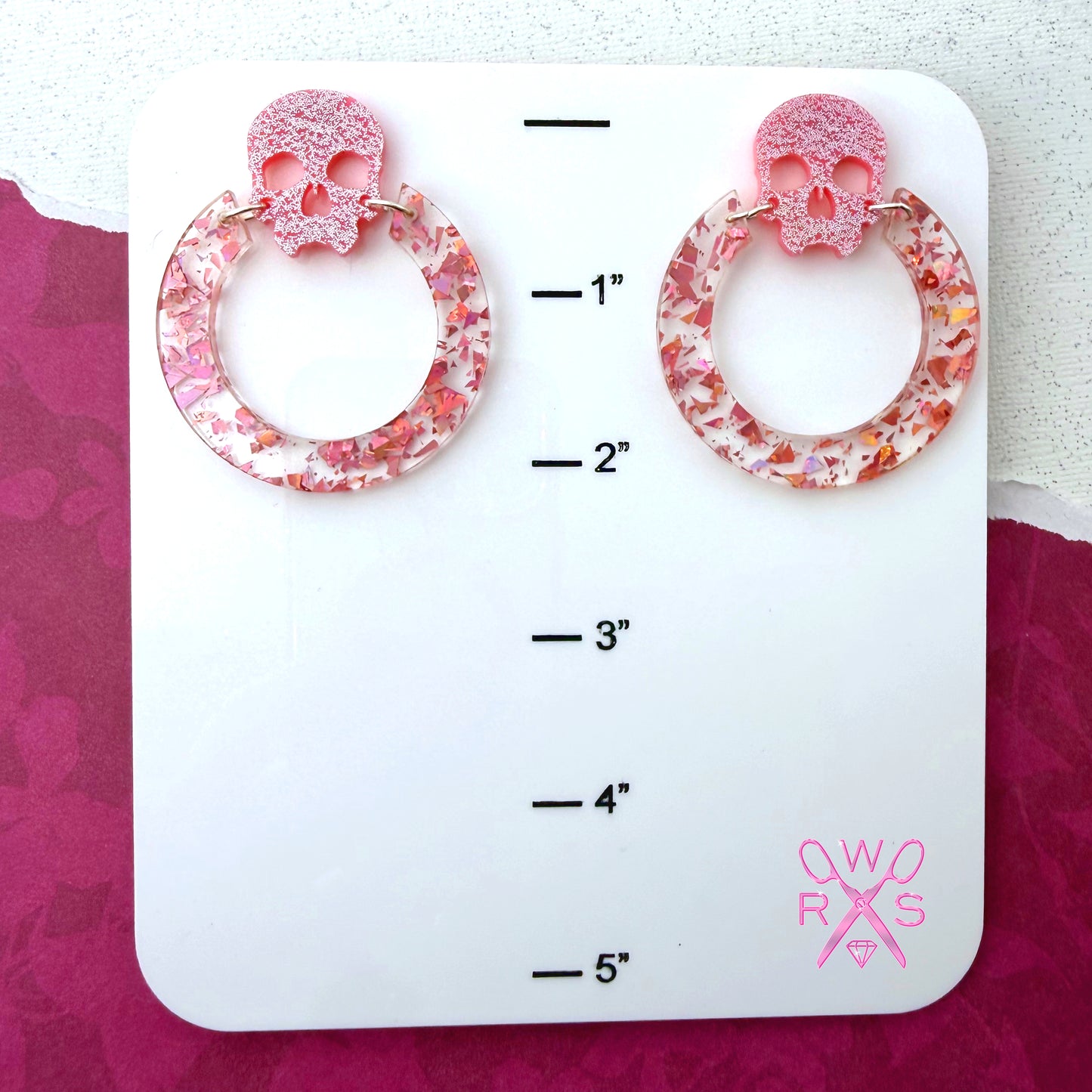 Til Death Hoops in Pink Sparkle