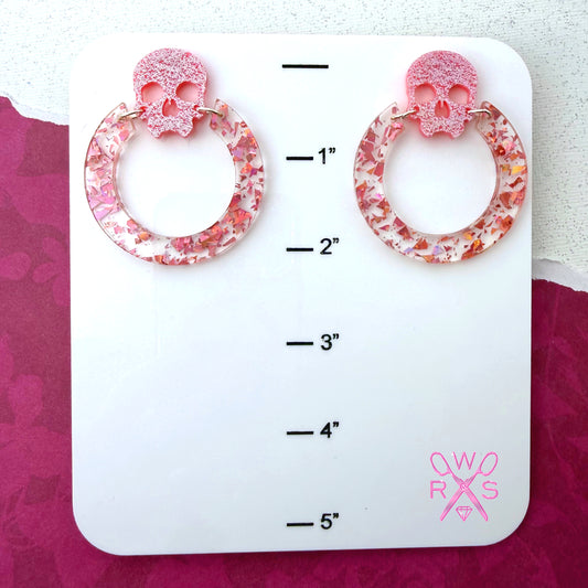 Til Death Hoops in Pink Sparkle