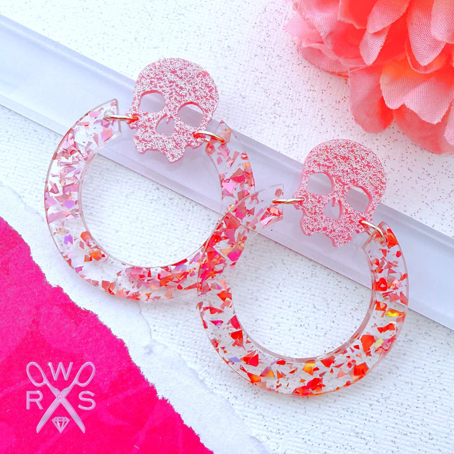 Til Death Hoops in Pink Sparkle