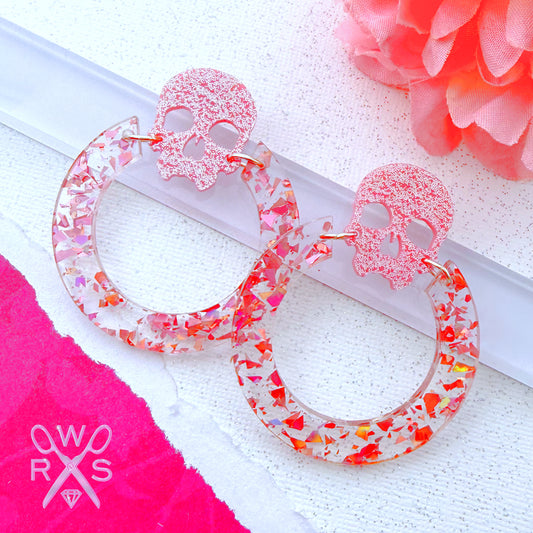 Til Death Hoops in Pink Sparkle
