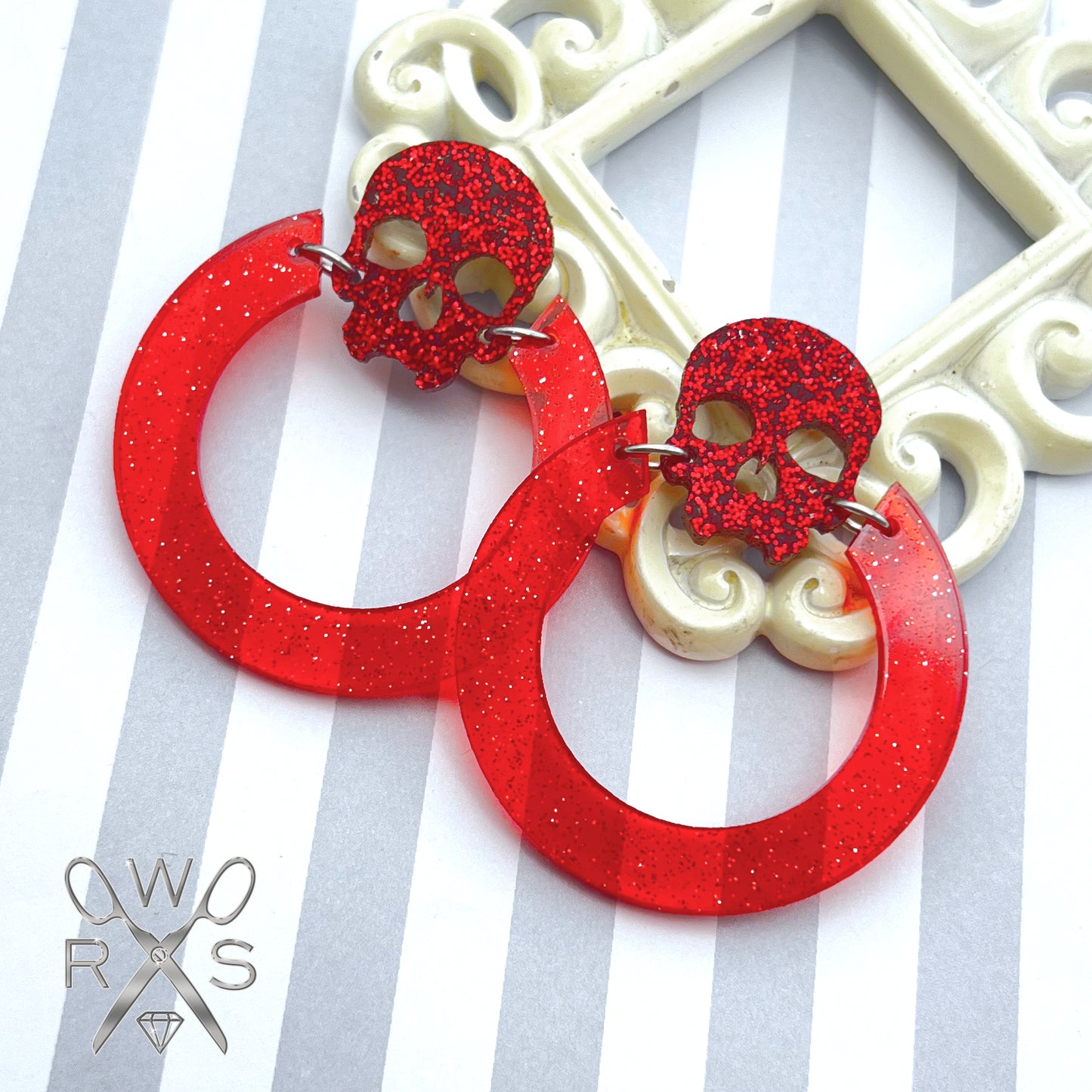 Til Death Hoops in Red Glitter