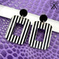Ventana Dangles in Black & White Stripe