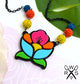 Vibrant Bloom Necklace - Laser Cut Acrylic Necklace