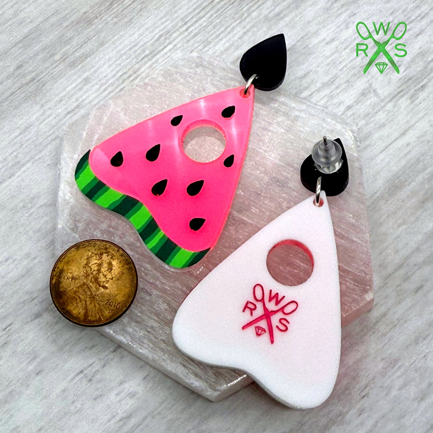 Watermelon Planchette Dangles