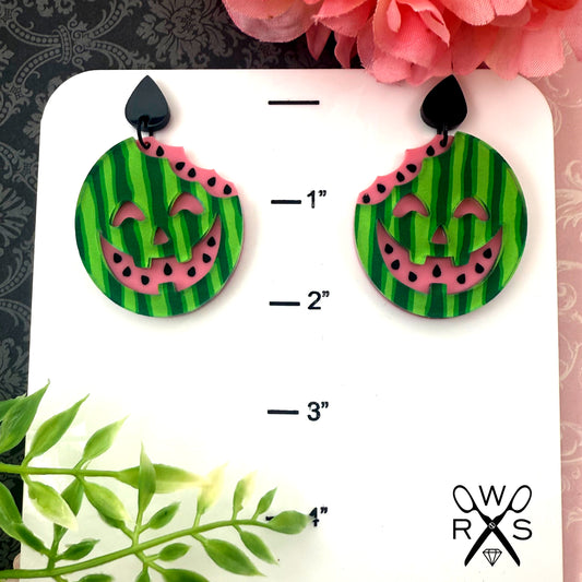 Watermelon Jack-o-Lantern Dangles