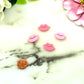 PINK GLITTER LIPS - 4 Charms - 1 Hole - In Laser Cut Acrylic