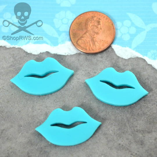 TURQUOISE LIP CABS - 3 Pieces - In Laser Cut Acrylic